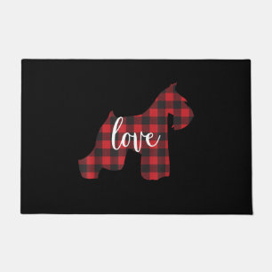 Schnauzer Lover   Buffalo Plaid Schnauzer Mum Love Doormat