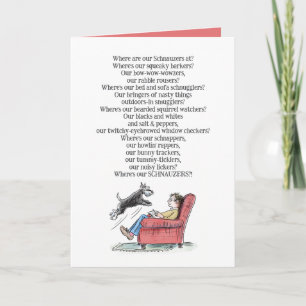 Schnauzer Lover Funny Poem Greeting Card