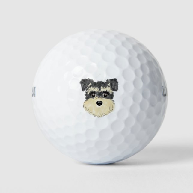 Schnauzer lover gifts golf balls (Front)