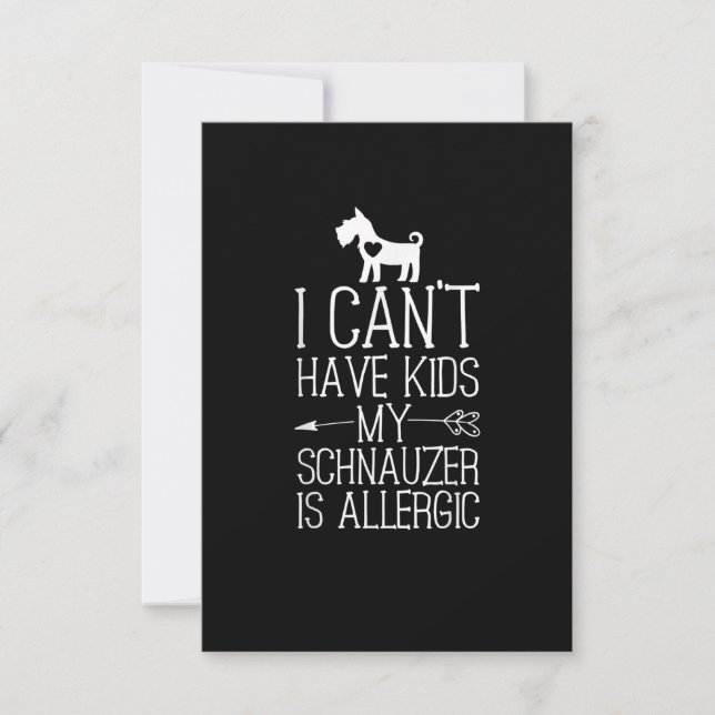 Schnauzer Mama Gift Funny Dog Mum Shirts Cant Have RSVP Card (Front)