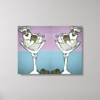 Schnauzer Martini Double the Trouble Canvas Art