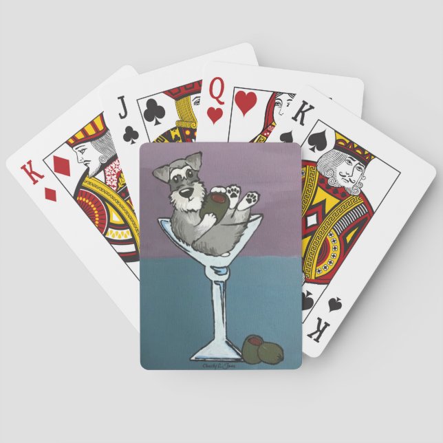 Schnauzer Martini Playing Cards (Back)
