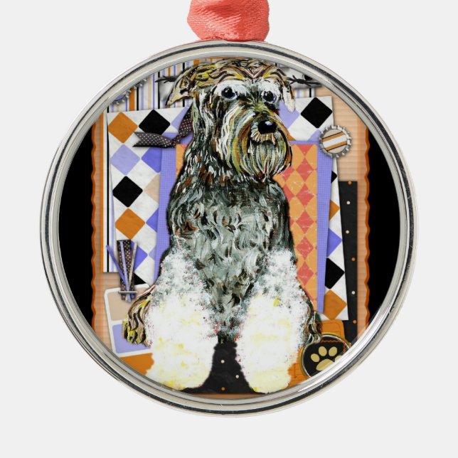 SCHNAUZER METAL TREE DECORATION (Front)