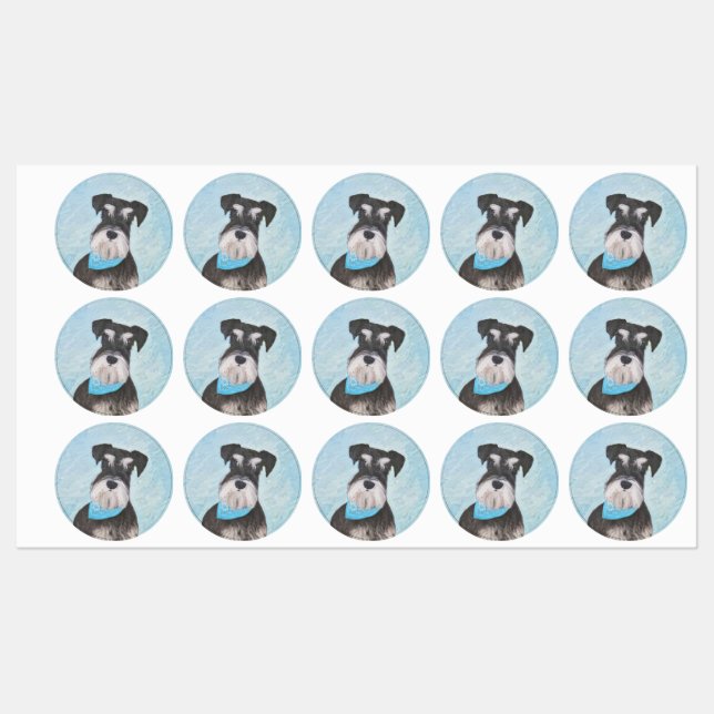 Schnauzer (Miniature) Painting - Cute Original Dog (Sheet)
