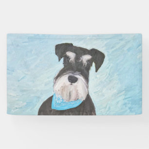 Schnauzer (Miniature) Painting - Cute Original Dog Banner
