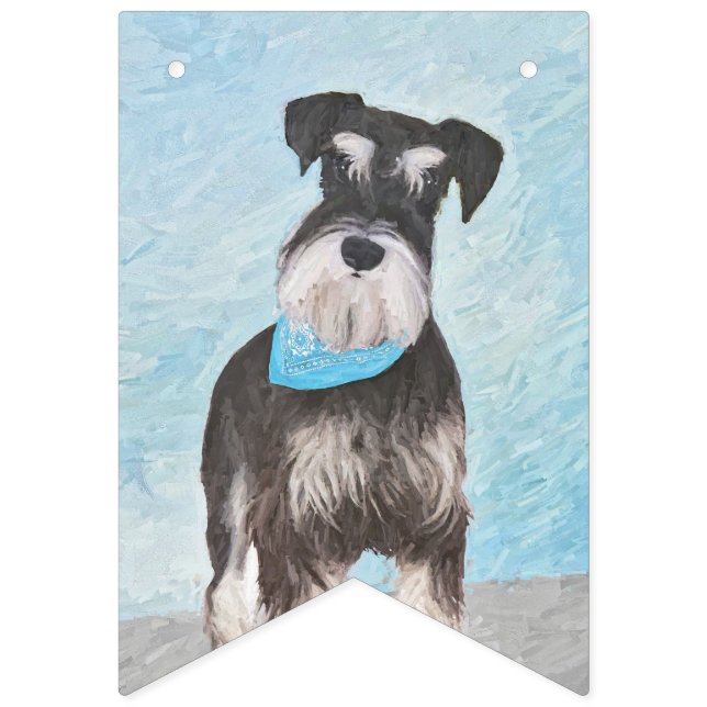 Schnauzer (Miniature) Painting - Cute Original Dog Bunting (First Flag)