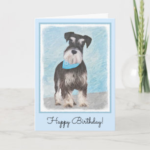Schnauzer (Miniature) Painting - Cute Original Dog Card