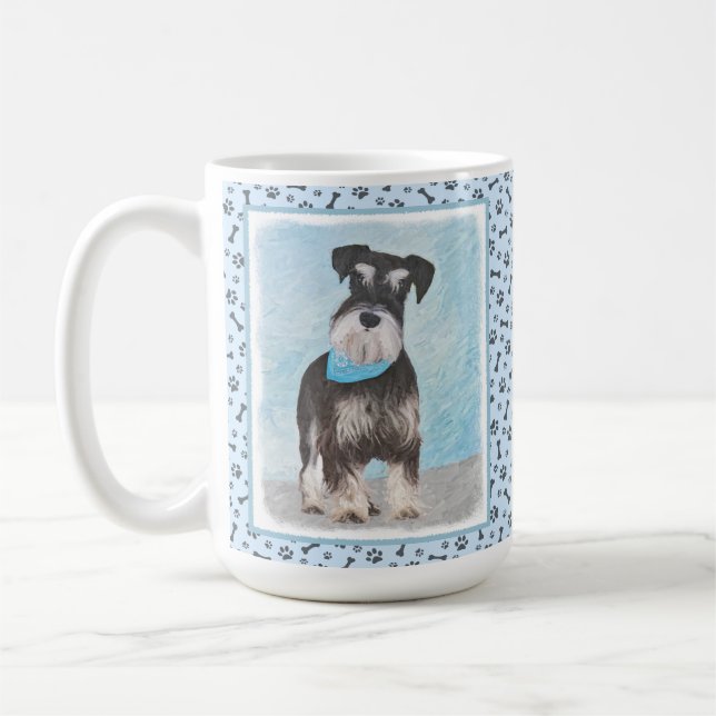 Schnauzer (Miniature) Painting - Cute Original Dog Coffee Mug (Left)