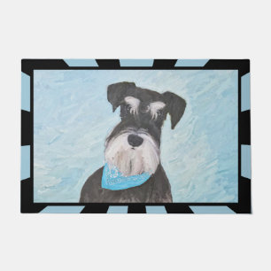 Schnauzer (Miniature) Painting - Cute Original Dog Doormat