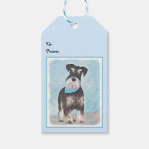 Schnauzer (Miniature) Painting - Cute Original Dog Gift Tags