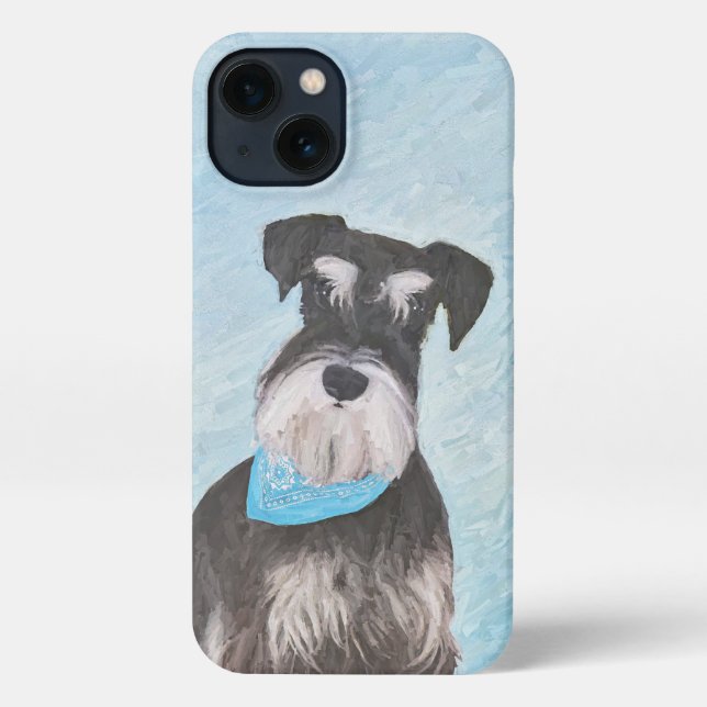 Schnauzer (Miniature) Painting - Cute Original Dog iPhone Case (Back)