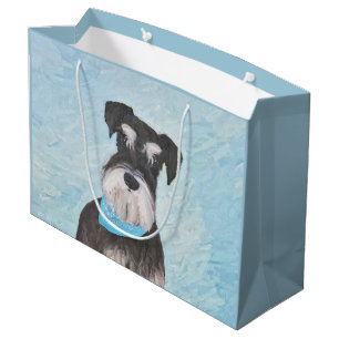 Schnauzer (Miniature) Painting - Cute Original Dog Large Gift Bag