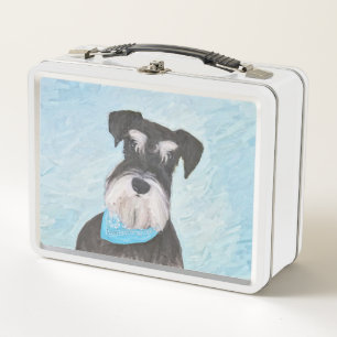 Schnauzer (Miniature) Painting - Cute Original Dog Metal Lunch Box