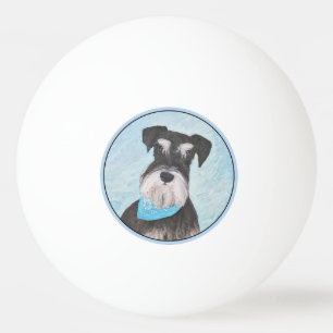 Schnauzer (Miniature) Painting - Cute Original Dog Ping Pong Ball