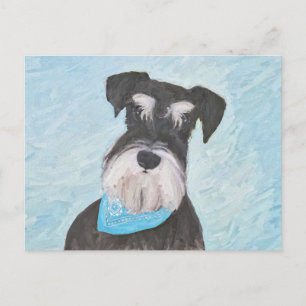 Schnauzer (Miniature) Painting - Cute Original Dog Postcard