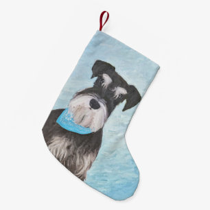 Schnauzer (Miniature) Painting - Cute Original Dog Small Christmas Stocking