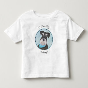 Schnauzer (Miniature) Painting - Cute Original Dog Toddler T-Shirt