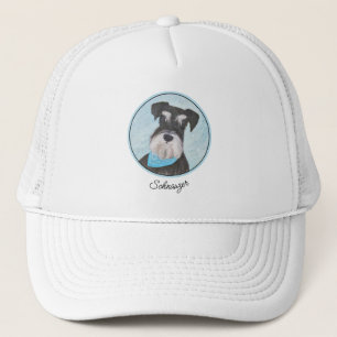 Schnauzer (Miniature) Painting - Cute Original Dog Trucker Hat