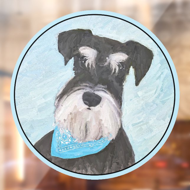 Schnauzer (Miniature) Painting - Cute Original Dog Window Cling (Sheet 2)