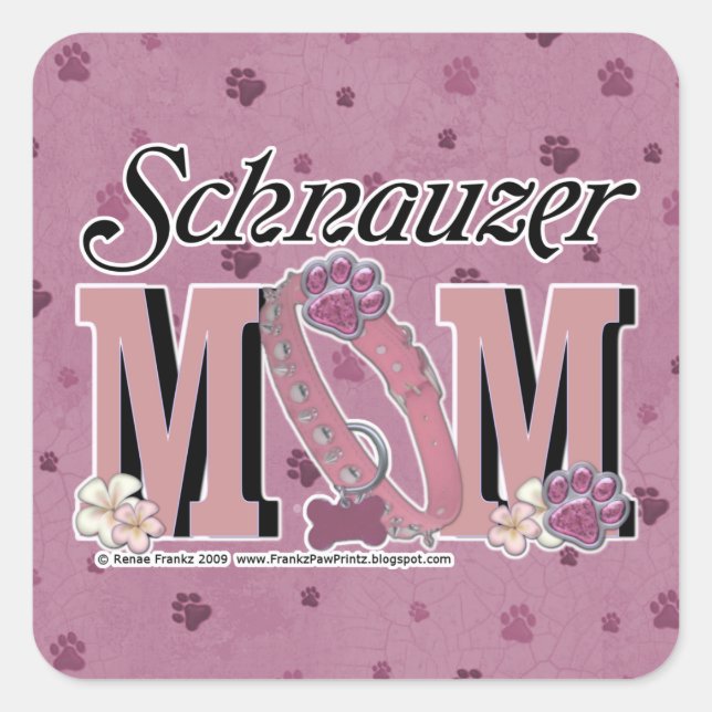 Schnauzer MOM Square Sticker (Front)