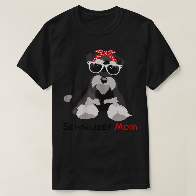 Schnauzer Mum Bandanna Womens Schnauzer Dog  T-Shirt (Design Front)