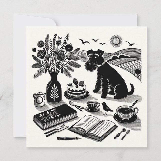 Schnauzer Note Card (Front)