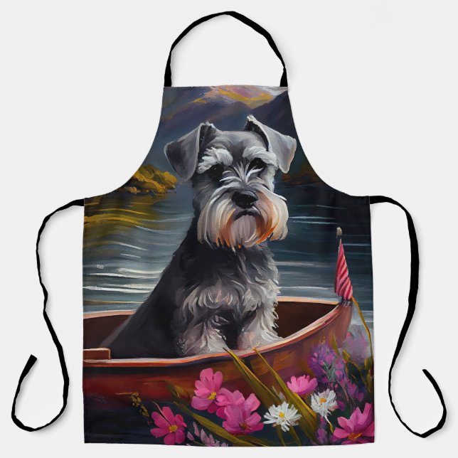 Schnauzer on a Paddle: A Scenic Adventure Apron (Front)