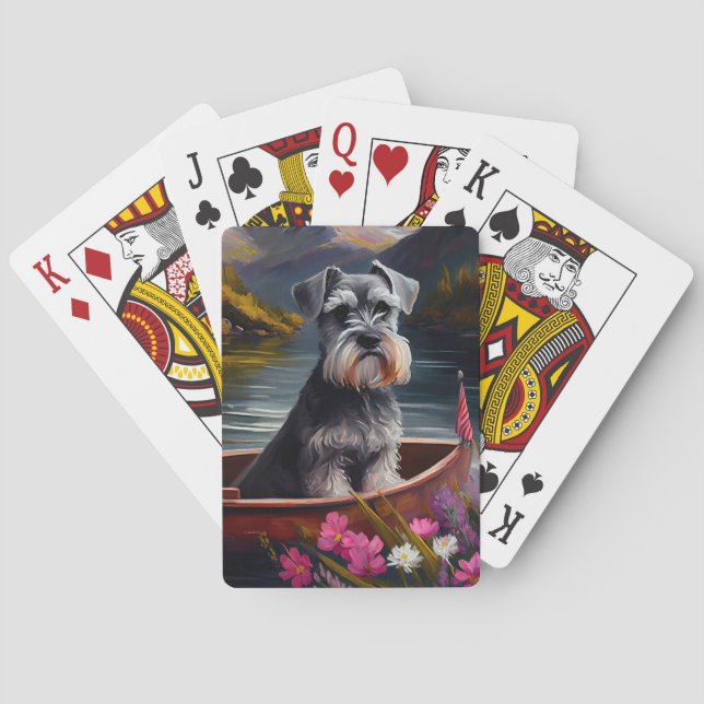 Schnauzer on a Paddle: A Scenic Adventure Playing Cards (Back)
