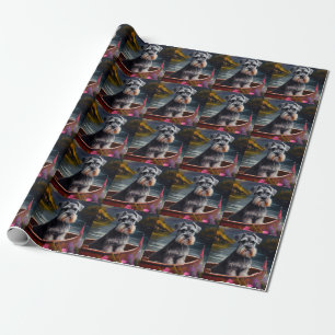 Schnauzer on a Paddle: A Scenic Adventure Wrapping Paper