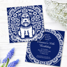 Schnauzer or Norfolk Terrier Charming Folk Art