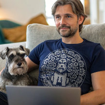 Schnauzer or Other Terrier Vintage Floral