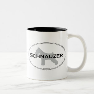 Schnauzer Oval Two-Tone Coffee Mug