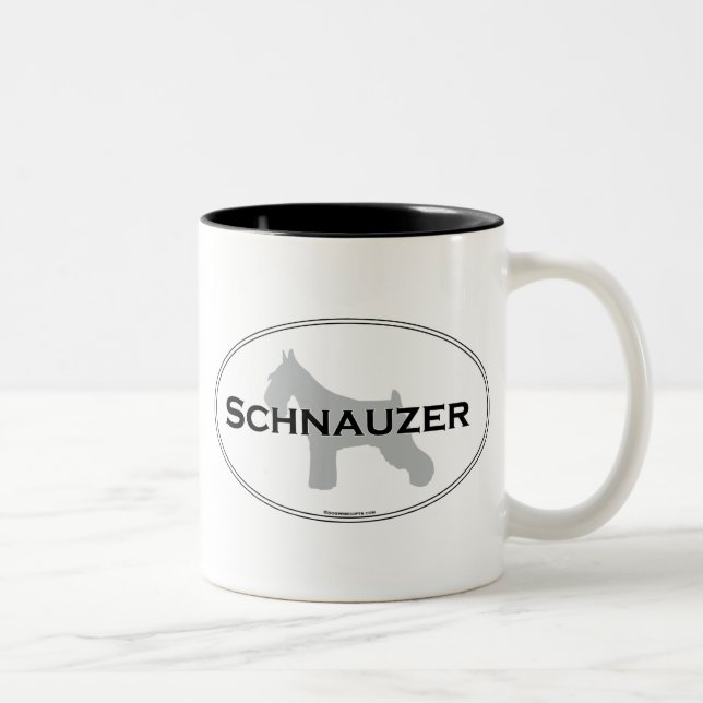 Schnauzer Oval Two-Tone Coffee Mug (Right)