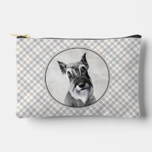 Schnauzer Painting Giant Cropped Original Dog Art Accessory Pouch