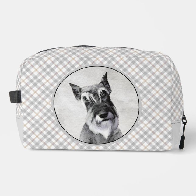 Schnauzer Painting Giant Cropped Original Dog Art Dopp Kit (Front)