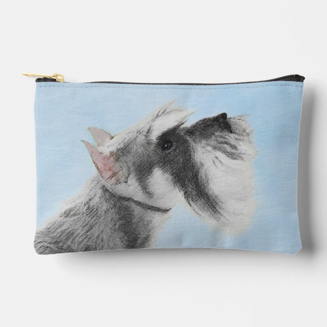 Schnauzer Painting Giant Standard Cropped Dog Art Accessory Pouch (Front)