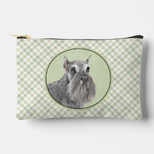 Schnauzer Painting Giant Standard Cropped Dog Art Accessory Pouch