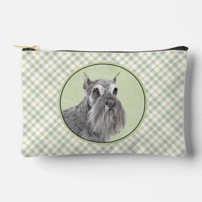 Schnauzer Painting Giant Standard Cropped Dog Art Accessory Pouch (Front)