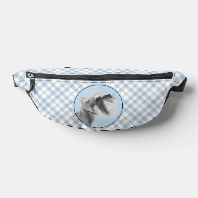 Schnauzer Painting Giant Standard Cropped Dog Art Bum Bags (Lay Down)