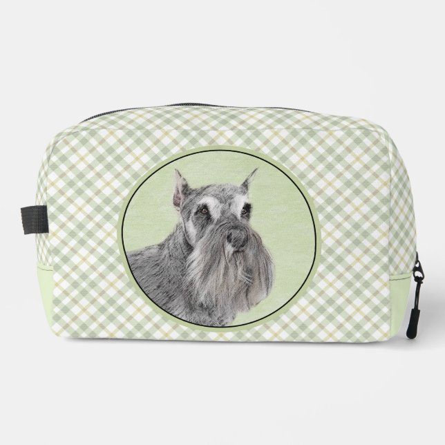 Schnauzer Painting Giant Standard Cropped Dog Art Dopp Kit (Front)