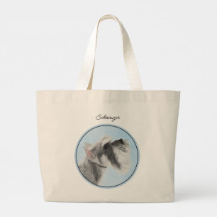 Schnauzer Painting Giant Standard Cropped Dog Art Large Tote Bag