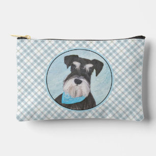 Schnauzer Painting Miniature Uncropped Pet Dog Art Accessory Pouch