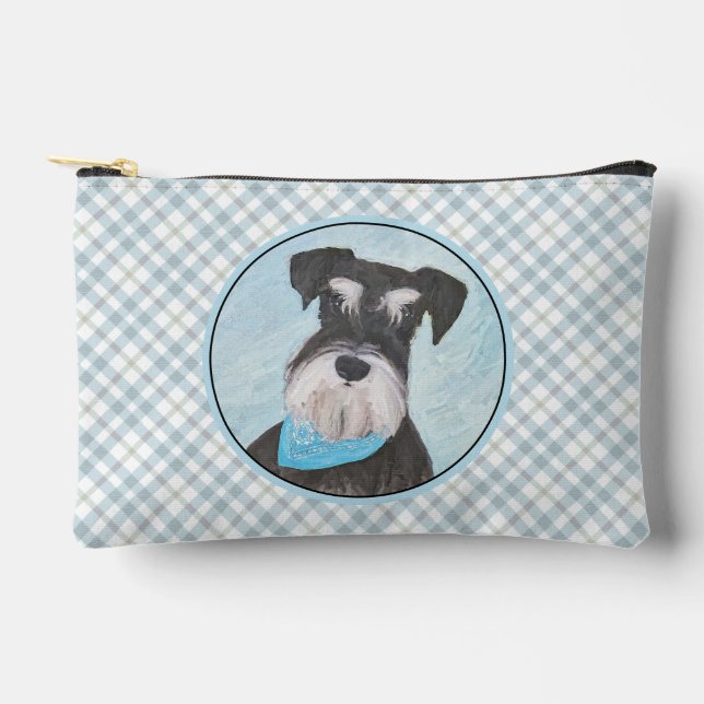 Schnauzer Painting Miniature Uncropped Pet Dog Art Accessory Pouch (Front)