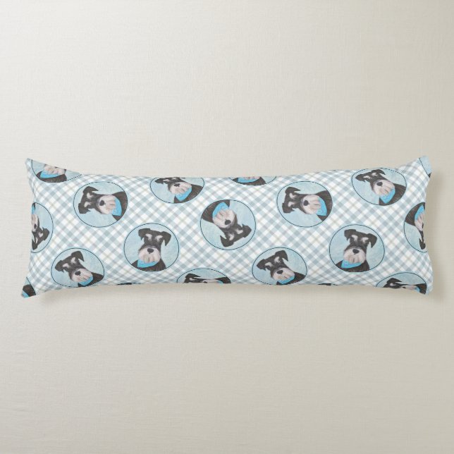 Schnauzer Painting Miniature Uncropped Pet Dog Art Body Cushion (Front)