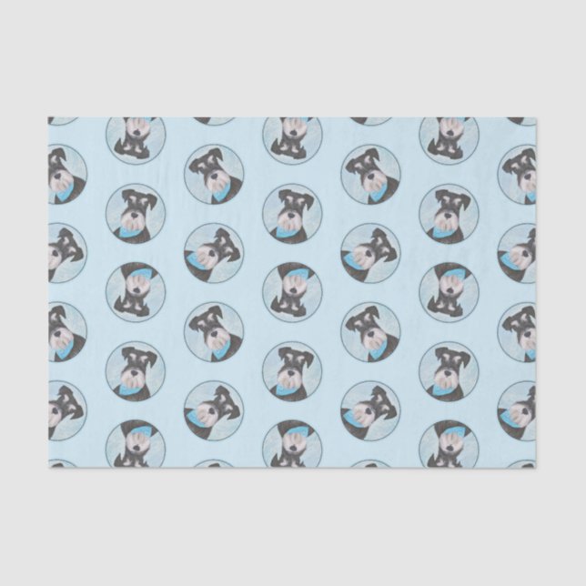 Schnauzer Painting Miniature Uncropped Pet Dog Art Tissue Paper (Front)