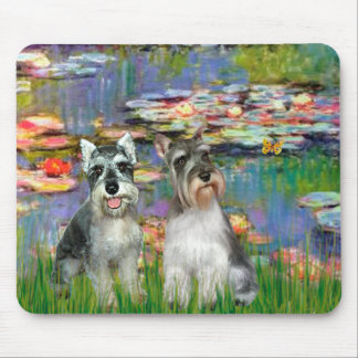Schnauzer Pair 2 - LIlies 2 Mouse Mat