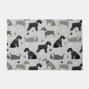 Schnauzer Paws and Bones Doormat