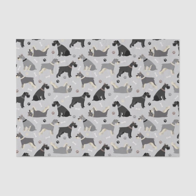 Schnauzer Paws and Bones Tissue Paper (Front)