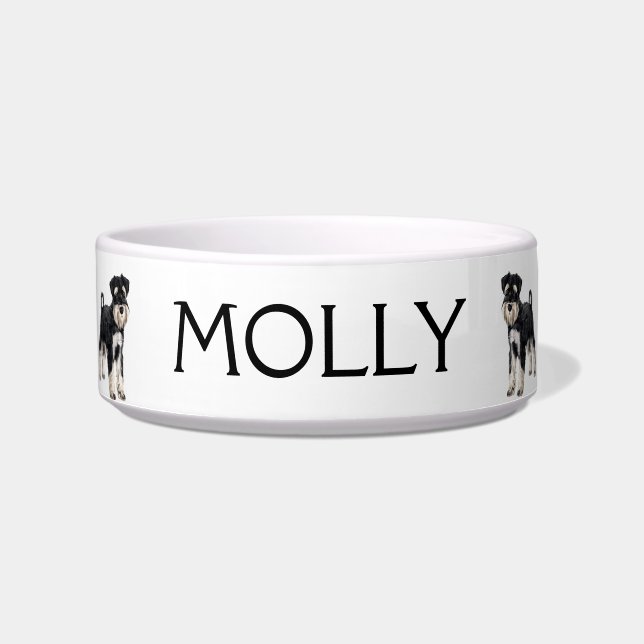 Schnauzer Personalised Ceramic Pet Bowl (Front)