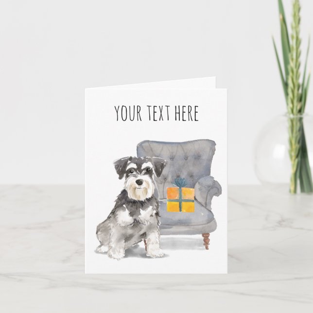 Schnauzer Personalised Greeting Card (Front)